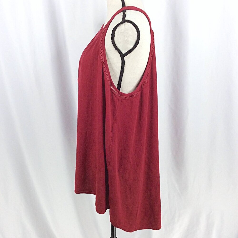 Torrid 3 Gauze Goddess Tank Top Womens Plus Size 3X Red Sleeveless Hi Low Tunic - Picture 6 of 12